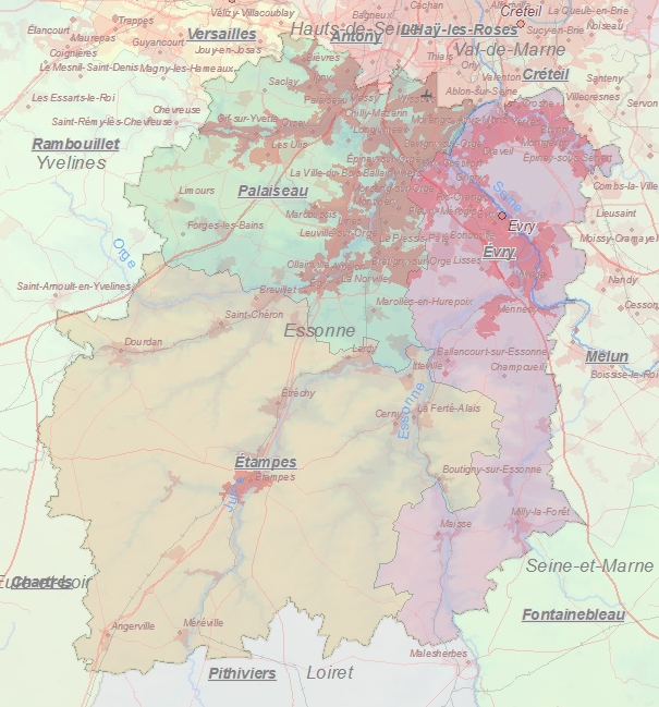 Touristische Karte von Essonne