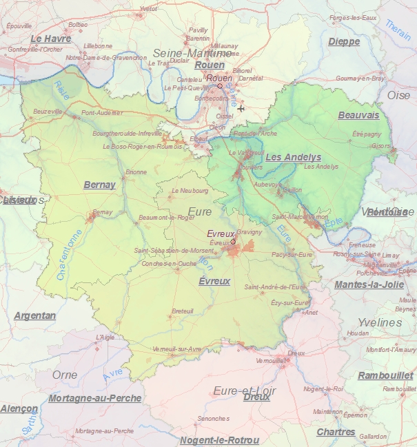Touristische Karte von Eure