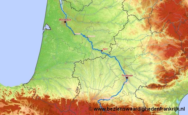 Fluss-Karte der Fluss garrone