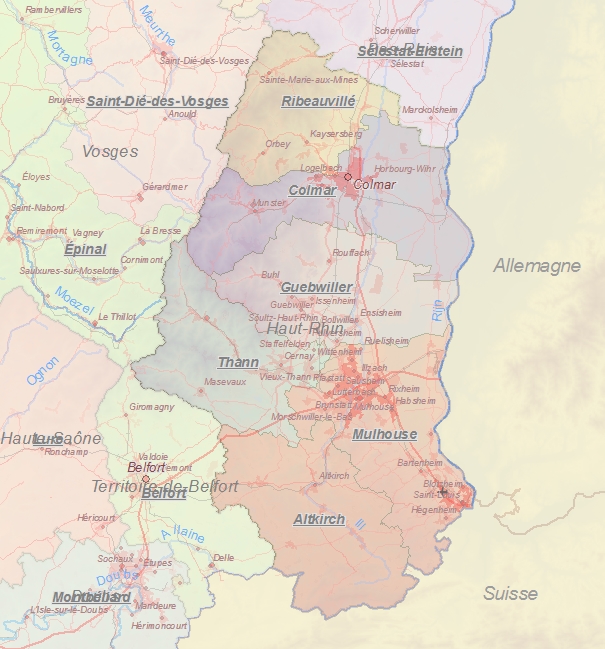 Touristische Karte von Haut-Rhin