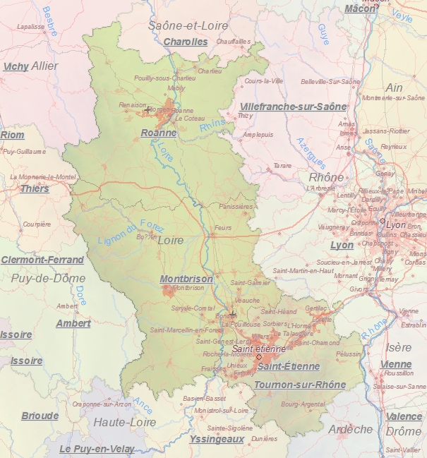 Touristische Karte von Loire