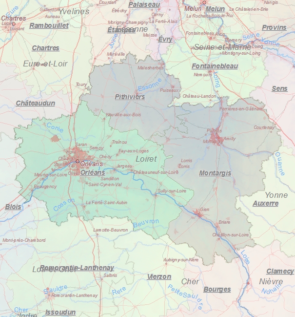 Touristische Karte von Loiret