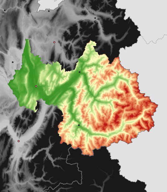 Höhenkarte von Savoie